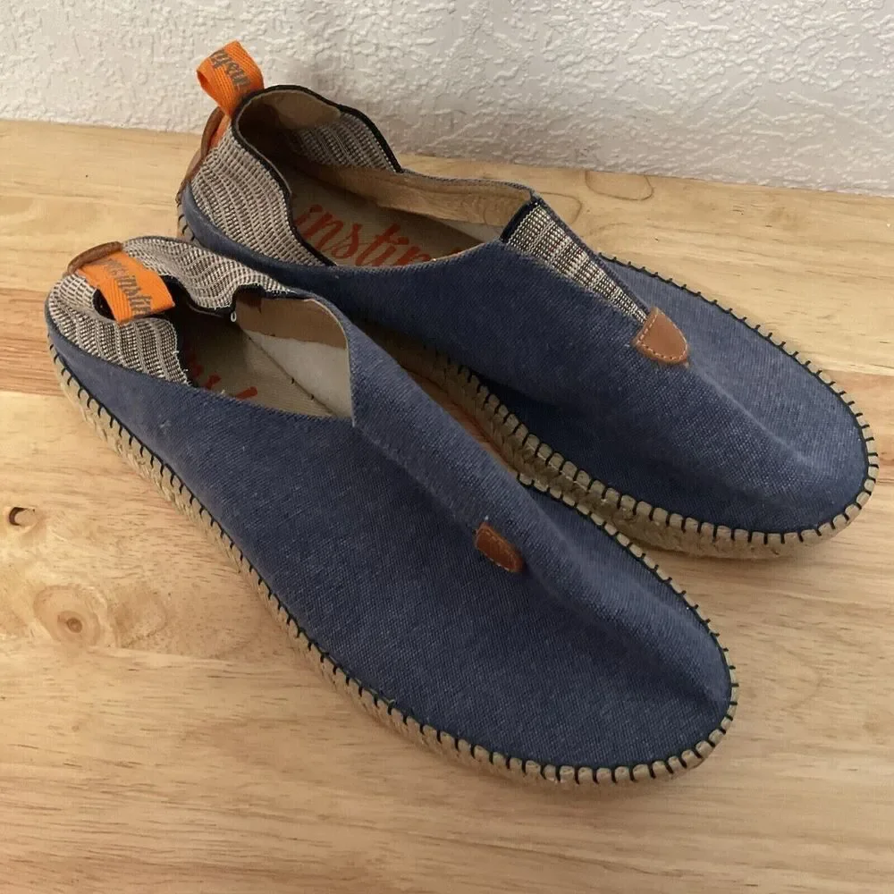 Instint Denim Espadrille Flats‎ Sneakers Spain Women Size 46/US14 Blue/Orange